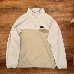 Patagonia Synchilla SnapT Fleece Pullover Pocket White Cream Women’s Size XLarge